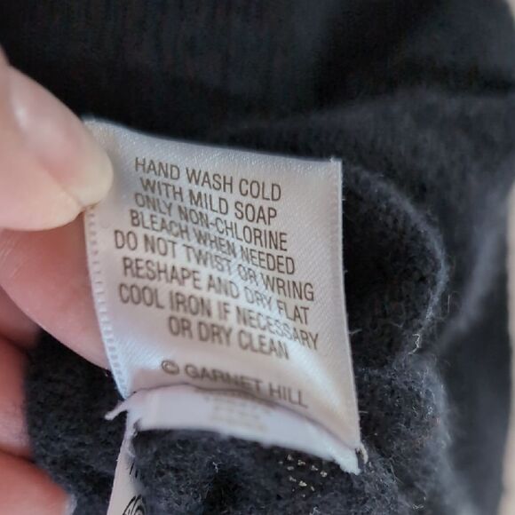 Garnet Hill Frida Polo Black Cashmere Sweater Dress Sz M - Picture 9 of 12